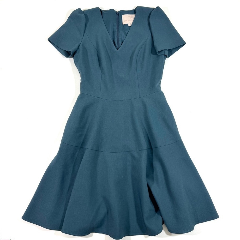 Gal Meets Glam Kate Fit And Flare Dress Retro Blue Size 2